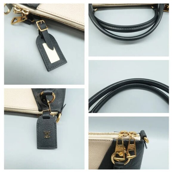 100% Authentic Louis Vuitton V Tote Black&White Leather Satchel 1496-61624 - Picture 9 of 12